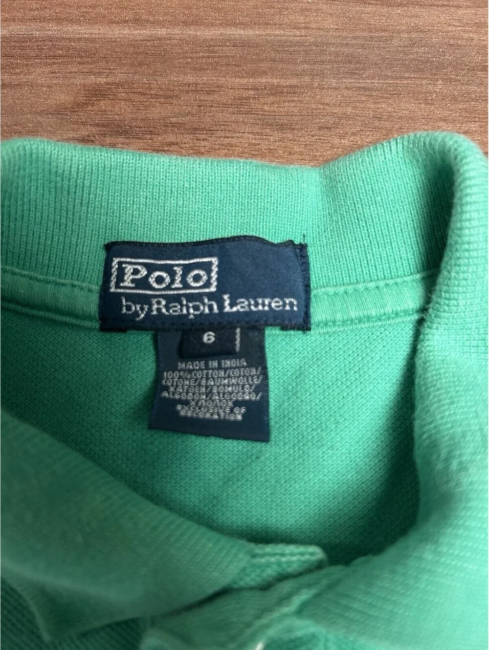 Ralph Lauren Vintage Silver/Blue Label Light Green Polo Purple Horse Boys Size 6